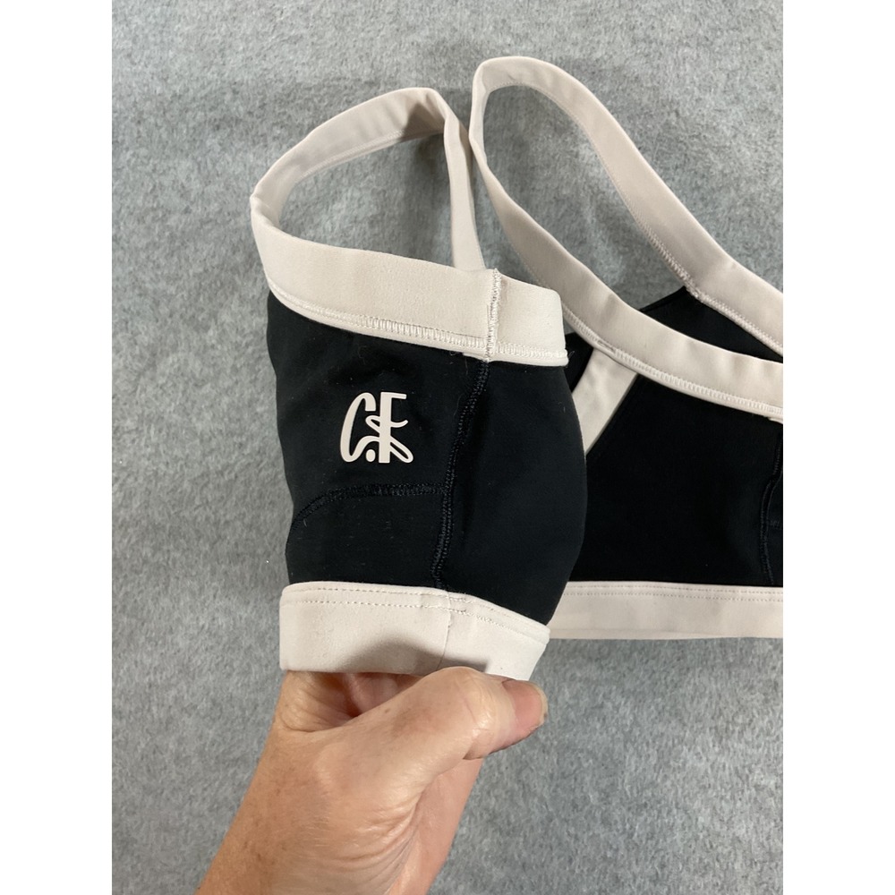 LSKD Always You Sports Bra Black Cream Colorblock Athletic Crop Top 2566 - Picture 3 of 6
